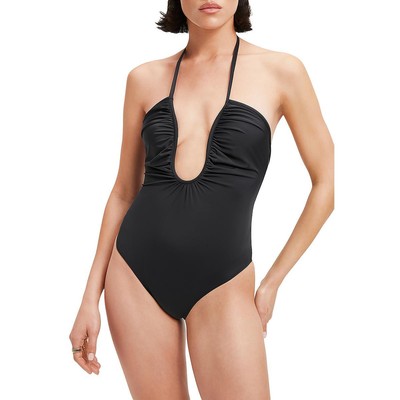 Хороший американский женский цельный купальник Leilani Black на бретельках 0 BHFO 0432