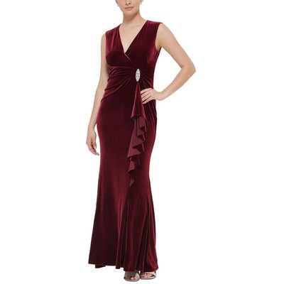 

Женское фиолетовое бархатное вечернее платье Jessica Howard Petites  BHFO 9663, Wine