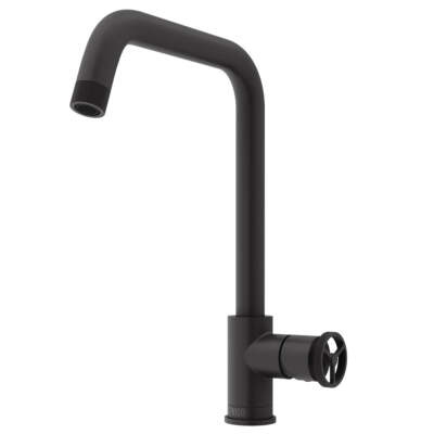 Vigo Cass Matte Black 1.8 GPM Single Hole Kitchen Faucet VG02040MB