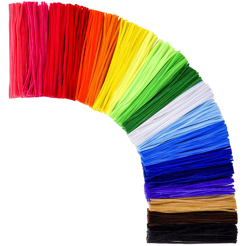 Pipe Cleaners,1000 pcs and 20 Assorted Colors 12 inch Chenille Stems for DIY Art