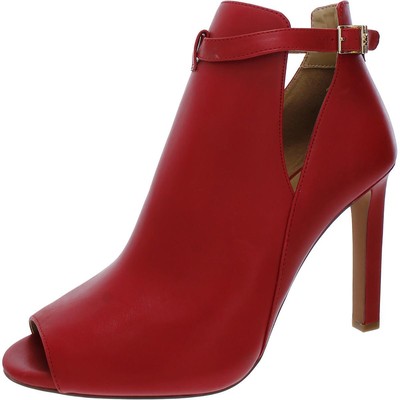 

Michael Kors Женские красные кожаные туфли-лодочки с открытым носком 10, средний (B,M) BHFO 3565, Красный, BHFO