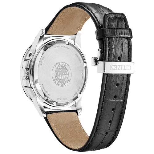 Pre-owned Citizen Eco-drive Calendrier Moonphase Leather Strap Men's Watch Bu0050-02l