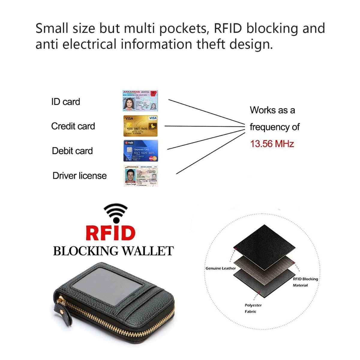 Lock Slim Wallet Secure Men Women RFID Blocking Money Credit Card Holder Wallets