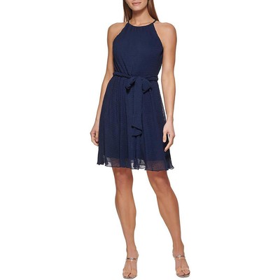 

Женское летнее мини-платье DKNY без рукавов с лямкой на шее Petites BHFO 4461