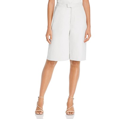 Стильные женские шорты-бермуды миди из белой кожи Remain Womens Manu 38 BHFO 4901