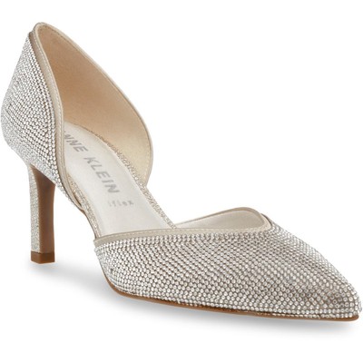 

Женские туфли-лодочки Anne Klein Riella Gold Rhinestones 5.5 Medium (B,M) BHFO 5228, Light gold, Riella