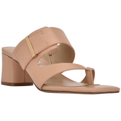 Calvin Klein Womens Briella Leather Thong Slip On Heels Shoes BHFO 4118