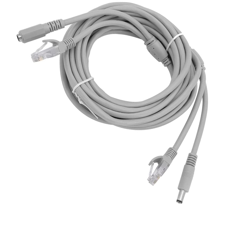 5M/16FT Ethernet CCTV Cable, Cat 5 RJ45 + 2.1X5.5Mm DC Power Cord, for CCTV Secu