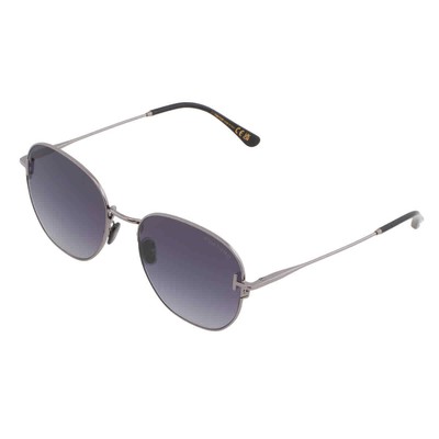 Pre-owned Tom Ford Grey Gradient Round Men's Sunglasses Ft0976-k 08b 56 Ft0976-k 08b 56 In Gray
