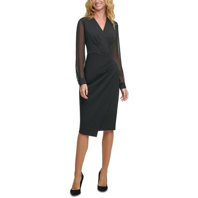 Женское асимметричное платье для работы Tommy Hilfiger Womens Black Illusion 4 BHFO 0859