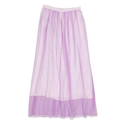 Pre-owned Burberry Floor-length Flocked Cotton Tulle Skirt In Lilac / White