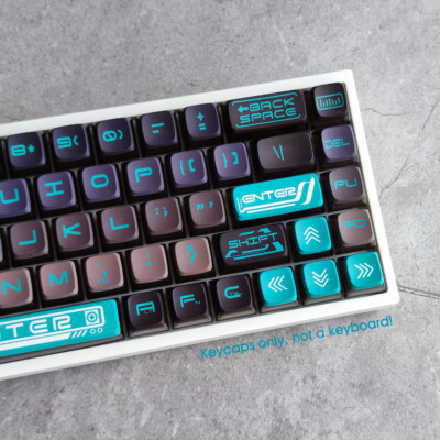 Gray Keycaps set PBT Transparent 126key for 61 68 87 98 104 Mechancial Keyboards