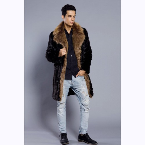 Herrenmode Jacken Kunstfell Mäntel Business Revers Parka Windbreaker Winter Warm