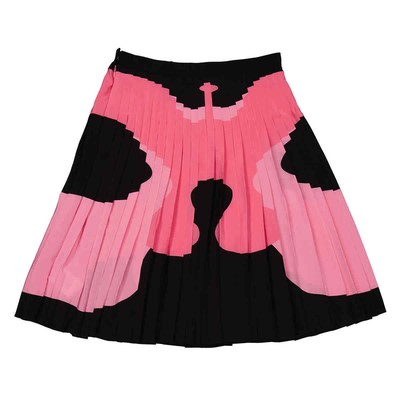 Pre-owned Burberry Bubblegum Pink Marine Blob Silk Midi Skirt