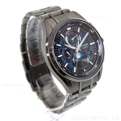 Pre-owned Citizen Attesa By1008-67l Blue Moon Phase Hakuto-r Men's Watch In Box