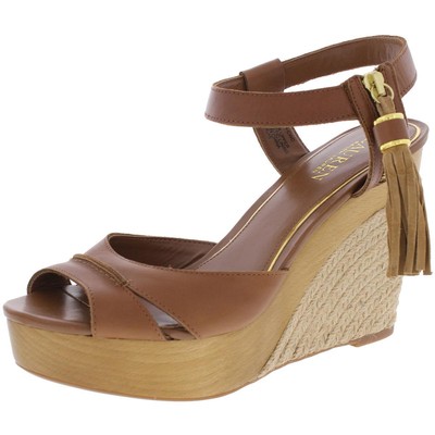 

Женские босоножки на танкетке Lauren Ralph Lauren Gwen Brown 8 Medium (B,M) BHFO 1738, Polo tan, Gwen