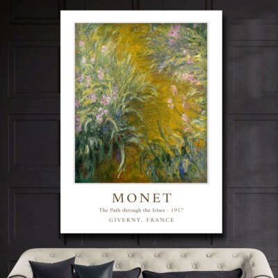 Claude Monet - The Path through the Irises - Wall Art Print EXTRA LARGE 66x44