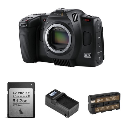 Blackmagic Design Cinema Camera 6K, with Battery, 512GB Memory Card, Charger Kit