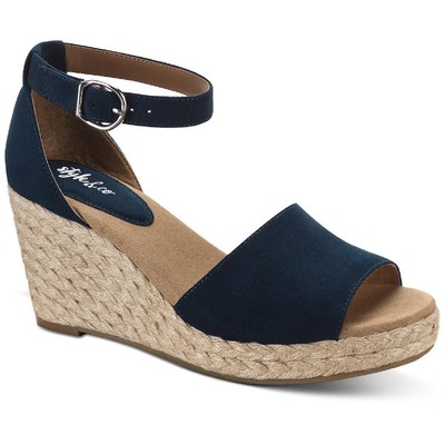 Style & Co. Женские темно-синие босоножки Seleeney на танкетке, размер 10, средний (B,M), BHFO 3370