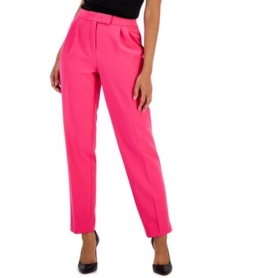 Женские розовые брюки прямого кроя с двойной складкой Anne Klein Petites 4P BHFO 0924
