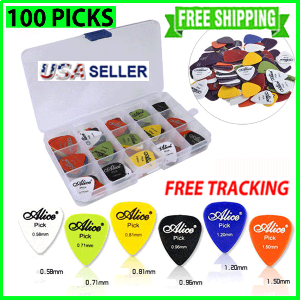 ️ Медиатор для гитары Guitar Picks 100Pc Acoustic Electric Plectrum ...