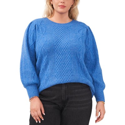 1.Женский свитер State Womens Blue Cable Knit с круглым вырезом и отложным воротником плюс 3X BHFO 1920