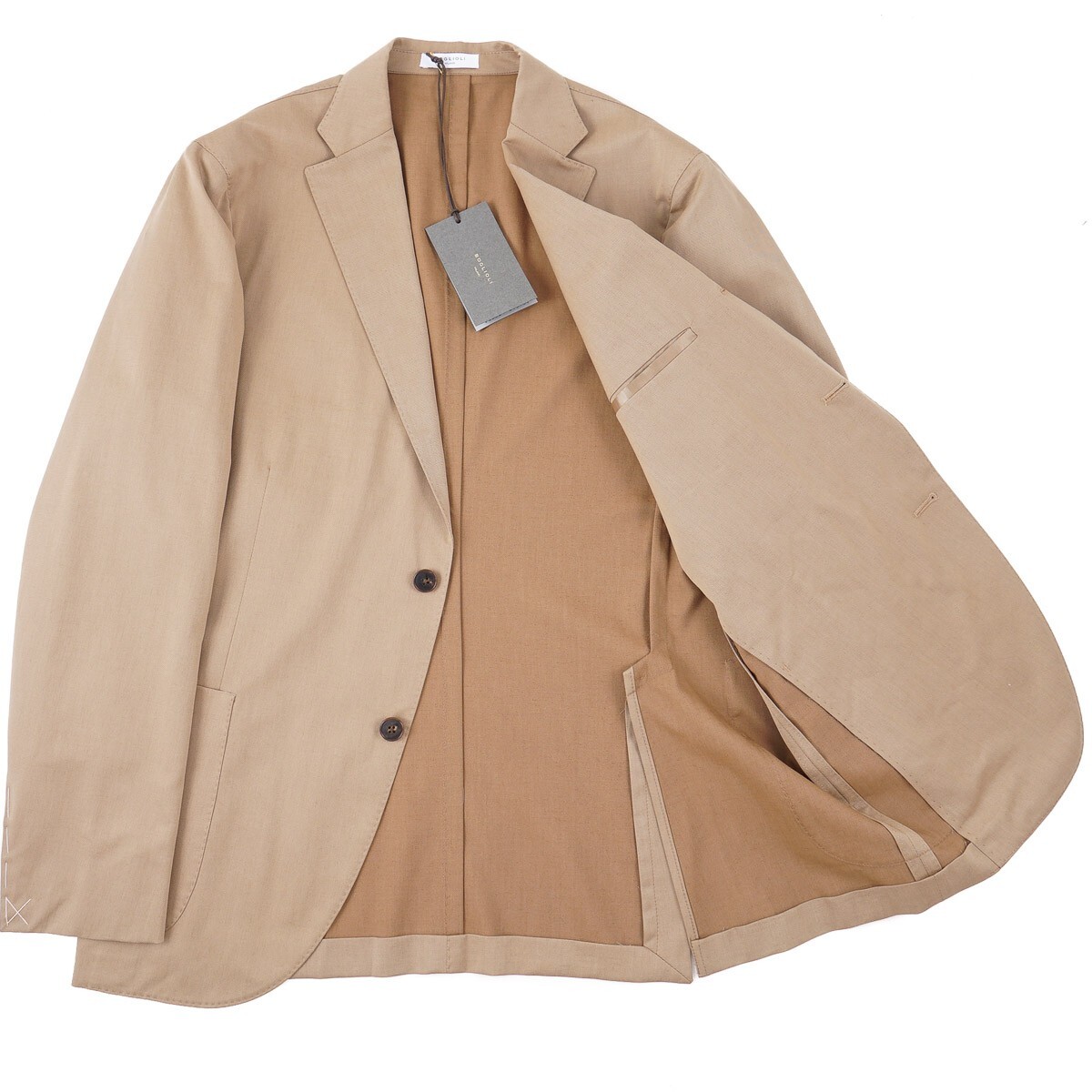 Pre-owned Boglioli Camel Tan Extrafine Wool And Cotton 'k Jacket' Suit 42r (eu 52)
