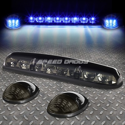ДЛЯ 02-07 SILVERADO/SIERRA 3ШТ ЗАКОПЧЕННЫЙ КОРПУС СИНИЙ СВЕТОДИОДНЫЙ ХОДОВОЙ ФОНАРЬ НА КРЫШЕ КАБИНЫ