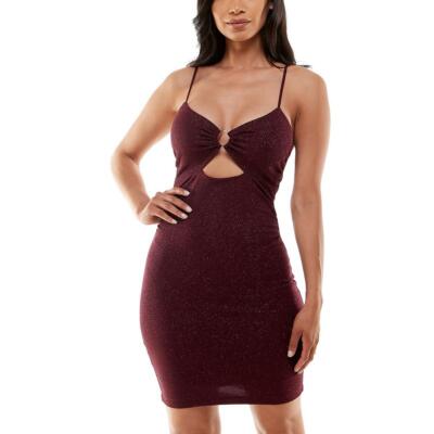 Emerald Sundae Womens Metallic Mini Ruched Bodycon Dress Juniors BHFO 9824