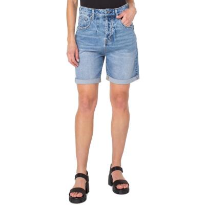 

Плиссированные джинсовые шорты Earnest Sewn Womens Connie с манжетами и высокой посадкой BHFO 8433, Emily, Connie
