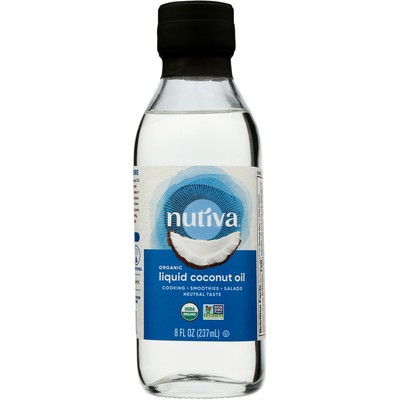 Nutiva Organic Liquid Fractionated Coconut Oil 8Oz Organic Non-Gmo Vegan