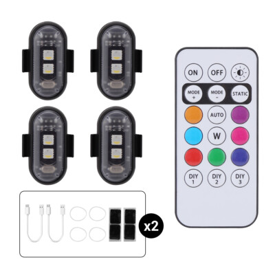 RGB LED Strobe Light Wireless Remote Control For Car Bike Motorcycle Flash Lamps
