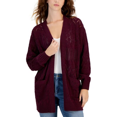 Вязаный женский кардиган с карманами фиолетовой вязки Juniors XS BHFO 4095