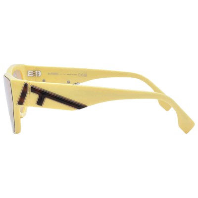 Pre-owned Fendi Shiny Light Brown Shield Ladies Sunglasses Fe40135i 39e 140 Fe40135i 39e In Multi