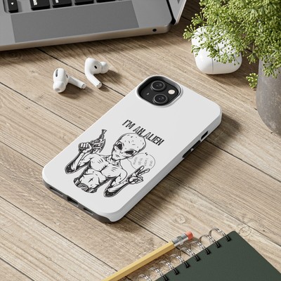 iPhone 14 Pro Tough Phone Cases iPhone 14 Pro Max Alien Vs Human Funny Design  