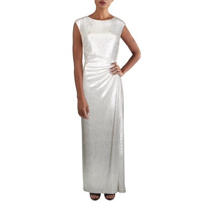 

Lauren Ralph Lauren Womens Iliane Beige Metallic Evening Dress  BHFO 8557, Champagne/silver
