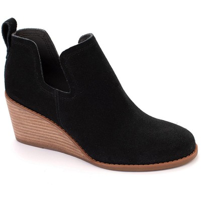

Женские черные замшевые ботильоны на танкетке Toms Kallie 8 Medium (B,M) BHFO 4883, Черный