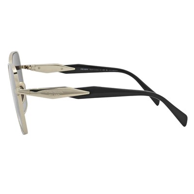 Pre-owned Prada Polarized Grey Gradient Square Ladies Sunglasses Pr 64zs Zvn5w1 57 In Gray