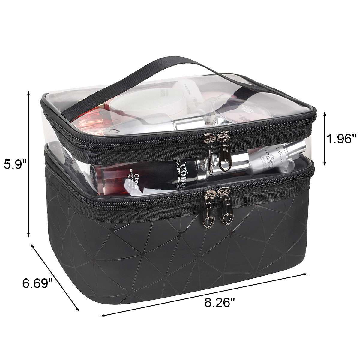 Jewellery Case Storage Bag Women Beauty Makeup Nail Polish 2 Layer Cosmetic Bags