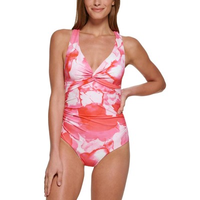 Женский розовый купальник Calvin Klein с ремешками на завязках 8 BHFO 4565