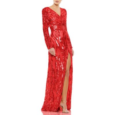 Женское вечернее платье Mac Duggal с открытой спиной, украшенное орнаментом, BHFO 7908