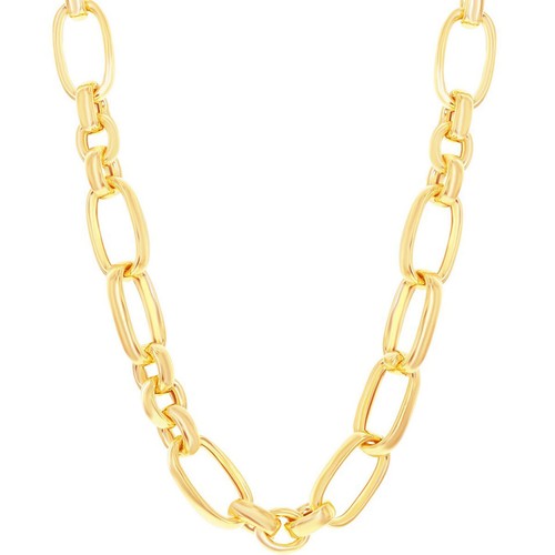 Pre-owned Moda Bella  Unisex Necklace 14k Gold Overlay Large Link Lobster Clasp Bml-4093