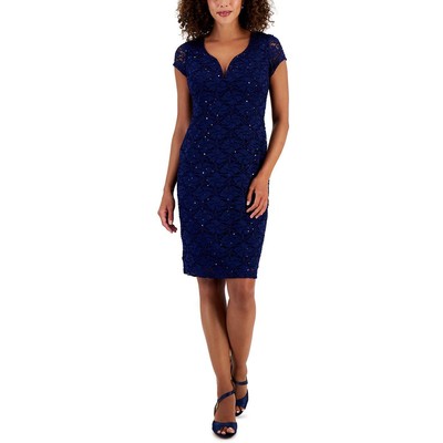 Женское кружевное платье для коктейлей и вечеринок длиной до колена BHFO 1951