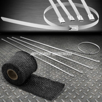 5 ФУТОВ / 60 Л 2 Вт СОЕДИНИТЕЛЬНАЯ ТРУБА КОЛЛЕКТОРА CATBACK ЧЕРНАЯ ТЕПЛОВАЯ ПЛЕНКА + СТЯЖКА НА МОЛНИИ ИЗ НЕРЖАВЕЮЩЕЙ СТАЛИ СЕРЕБРИСТОГО ЦВЕТА