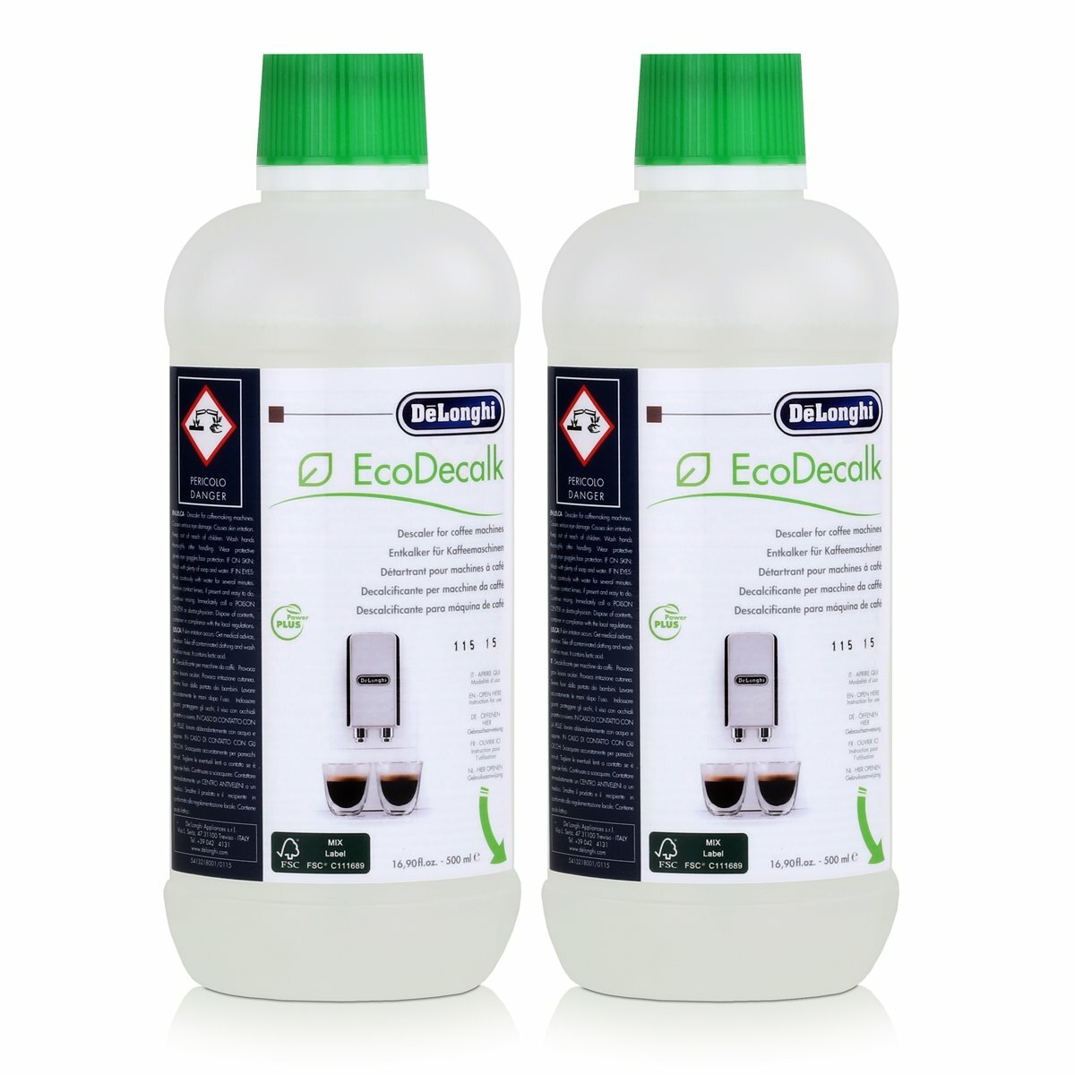 2x DeLonghi SER 3018 DLSC500 EcoDecalk Entkalker für Kaffeevollautomaten 500ml