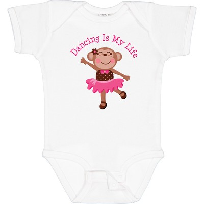 Inktastic Dancing Monkey Girls Baby Bodysuit Dance Cute Ballet Ballerina Infant