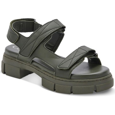 Aqua College Womens Hux  Green Platform Sandals Shoes 7 Medium (B,M) BHFO 1776