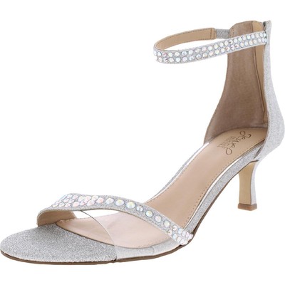 Jewel Badgley Mischka Womens OSWALD Silver Dress Heels 9 Medium (B,M) BHFO 4410