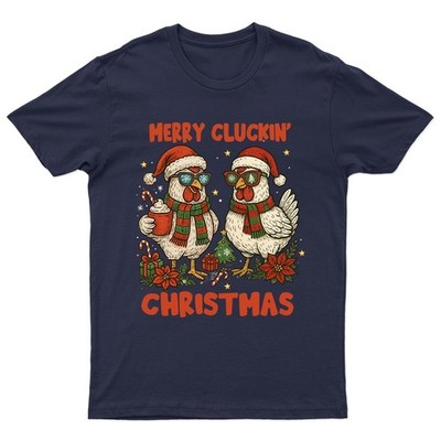 Merry Cluckin Christmas Holiday T-Shirt Unisex Geschenk Retro Saisonal...