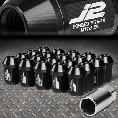 J2 ENGINEERING 7075 АЛЮМИНИЙ M12X1.5 20ШТ 35 ММ ЗАКРУГЛЕННАЯ ГАЙКА + ПЕРЕХОДНИК ЧЕРНЫЙ